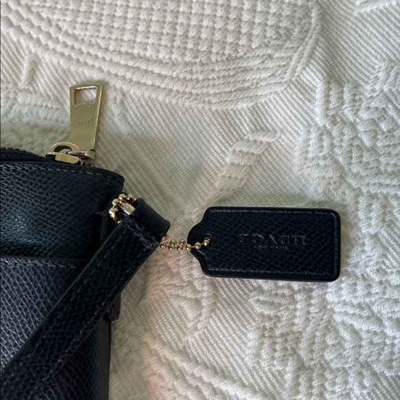 Coach True Navy Crossgrain Leather Crossbody Bag Gold Logo F52881 - Picture 10 of 10